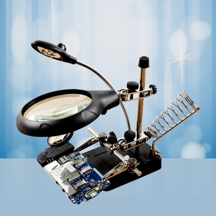 Lente d’ingrandimento LED con base, altezza regolabile e 3 ingrandimenti - immagine 3