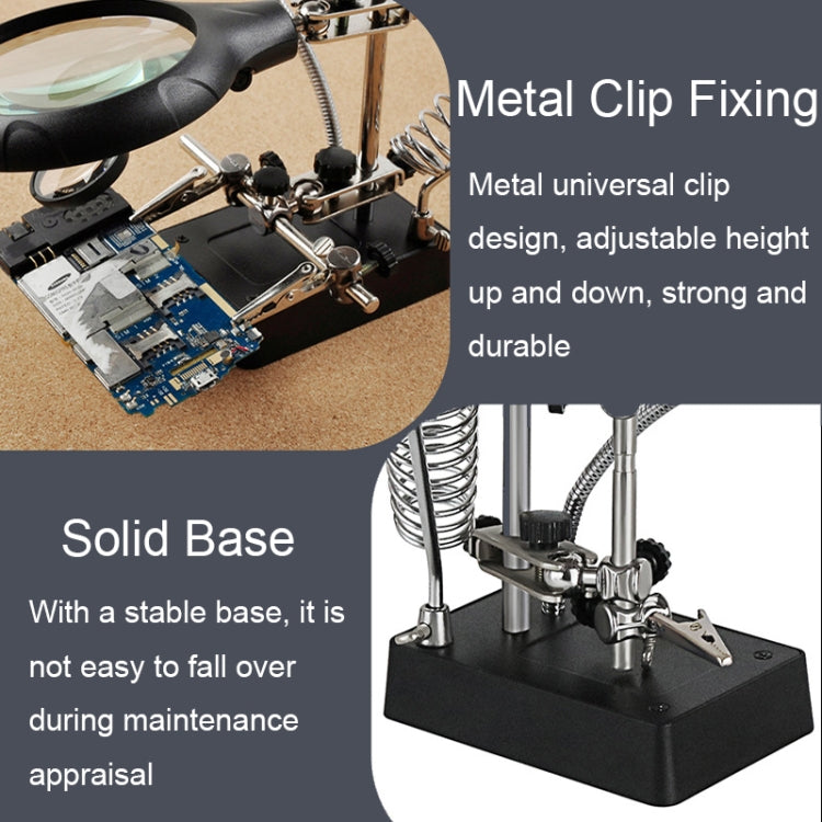 Lente d’ingrandimento LED con base, altezza regolabile e 3 ingrandimenti - immagine 5