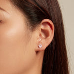 Orecchini a bottone in argento sterling S925 placcati platino