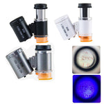 Microscopio ottico tascabile 60X con LED e lampada UV - immagine 4