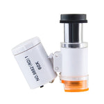 Microscopio ottico tascabile 60X con LED e lampada UV - immagine 2