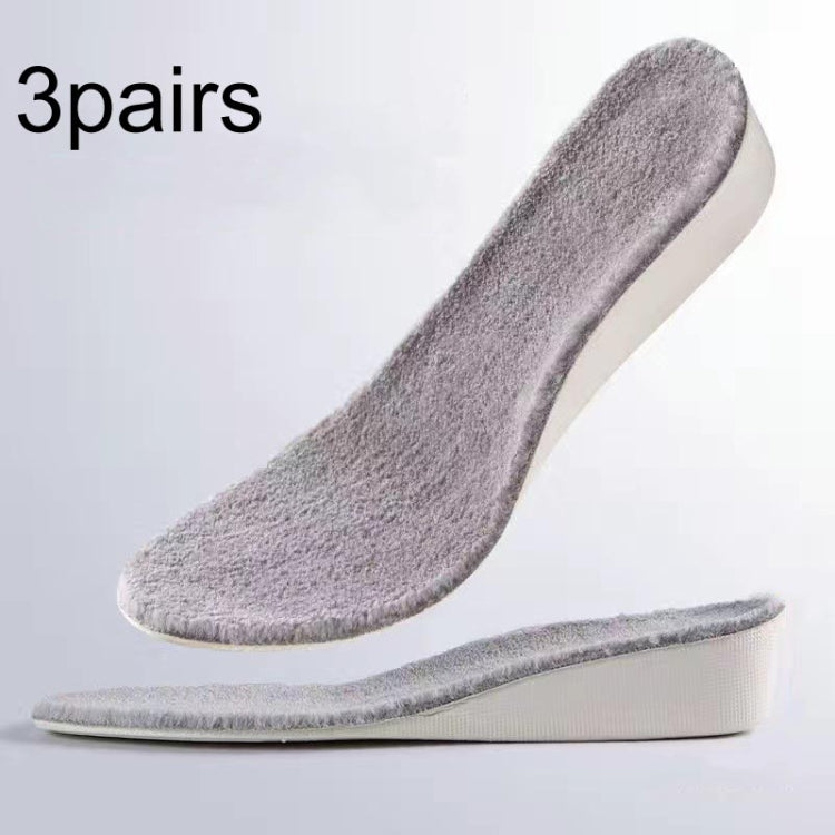 3 paia solette invernali in velluto aumento altezza 2.5-3.5cm