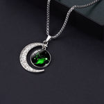 Collana con ciondolo luna zodiacale in lega e vetro