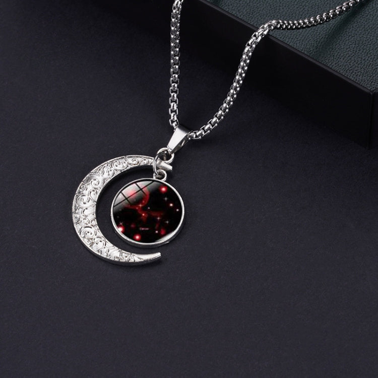 Collana con ciondolo luna zodiacale in lega e vetro