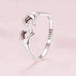 Anello romantico cuore in argento sterling S925