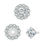 Orecchini a bottone rotondi in argento sterling con moissanite