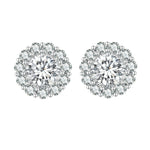 Orecchini a bottone rotondi in argento sterling con moissanite