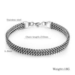 Bracciale uomo in acciaio al titanio stile retrò 21 cm