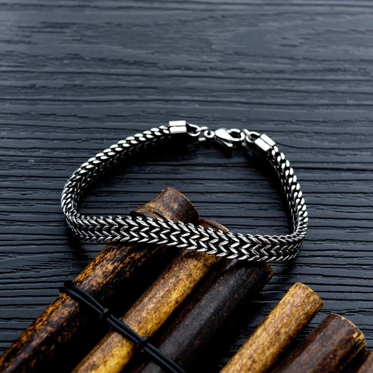 Bracciale uomo in acciaio al titanio stile retrò 21 cm