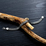 Bracciale uomo in acciaio al titanio stile retrò 21 cm