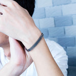 Bracciale uomo in acciaio al titanio stile retrò 21 cm