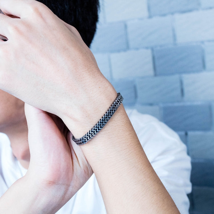 Bracciale uomo in acciaio al titanio stile retrò 21 cm
