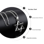 Collana uomo acciaio con pendente stella a sei punte