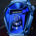 BINBOND Locomotive Orologio Uomo Cinturino Acciaio