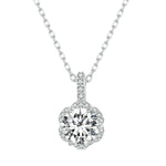 Collana in argento 925 placcato oro bianco con zirconi