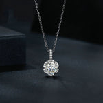 Collana in argento 925 placcato oro bianco con zirconi