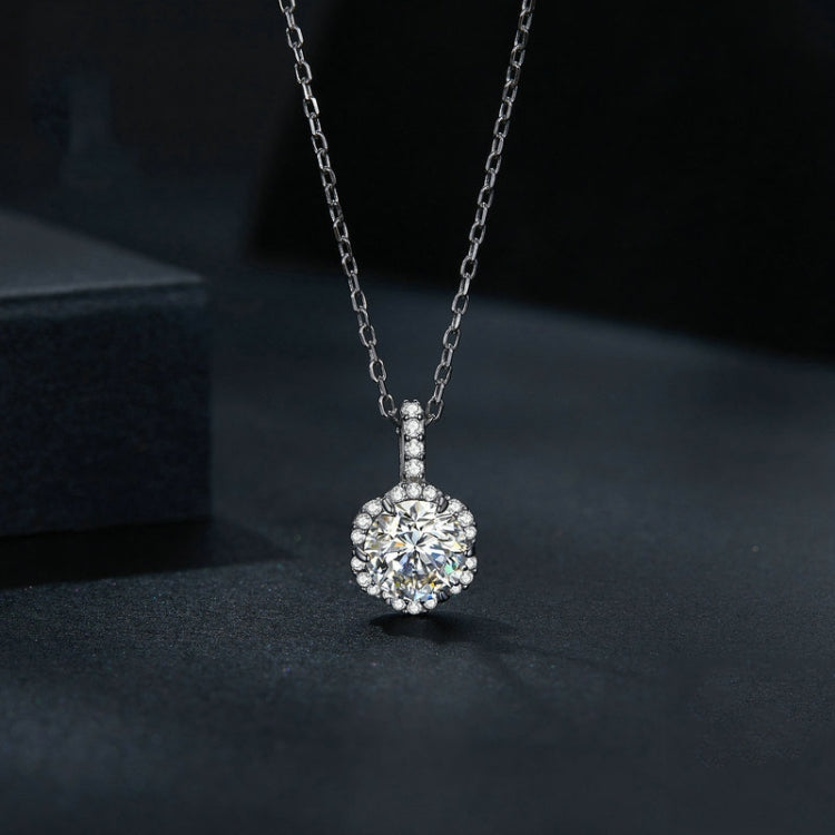 Collana in argento 925 placcato oro bianco con zirconi