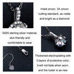 Collana in argento 925 placcato oro bianco con zirconi