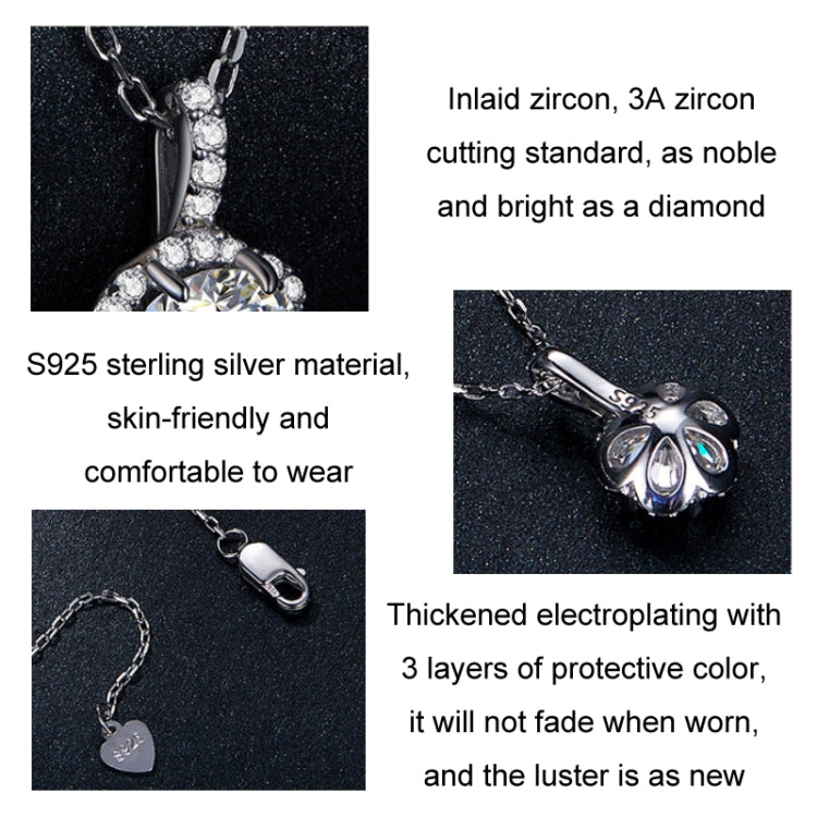 Collana in argento 925 placcato oro bianco con zirconi