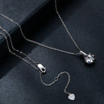 Collana in argento 925 placcato oro bianco con zirconi