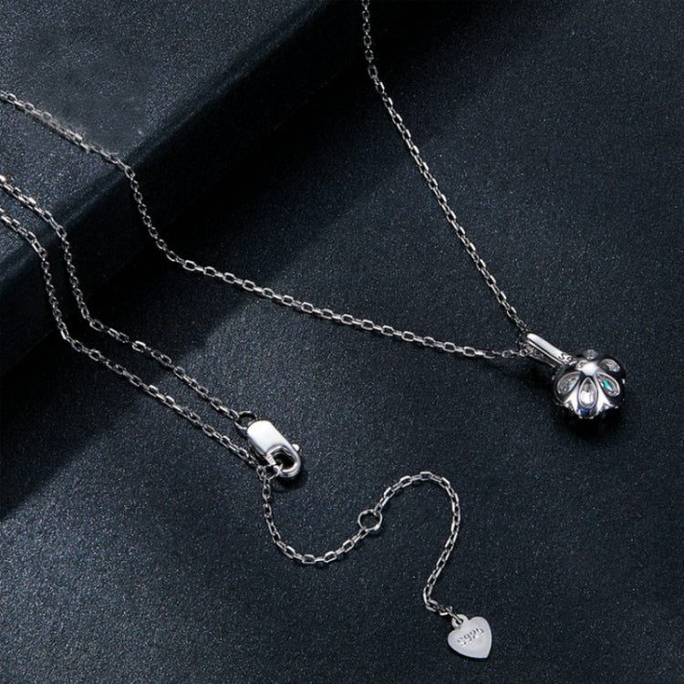 Collana in argento 925 placcato oro bianco con zirconi