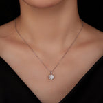 Collana in argento 925 placcato oro bianco con zirconi