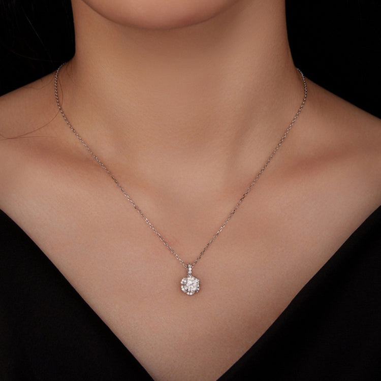 Collana in argento 925 placcato oro bianco con zirconi