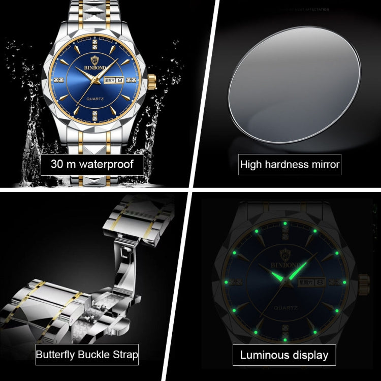 BINBONG B5552 Orologio al quarzo luminoso con calendario