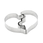 Set 5 stampi per biscotti a cuore puzzle in acciaio inox - immagine 2