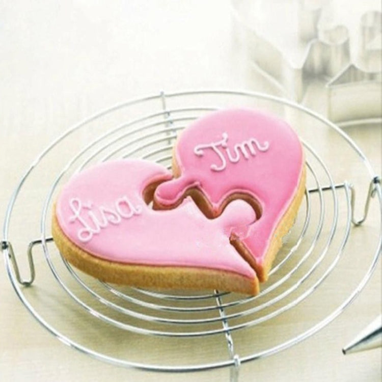 Set 5 stampi per biscotti a cuore puzzle in acciaio inox - immagine 5