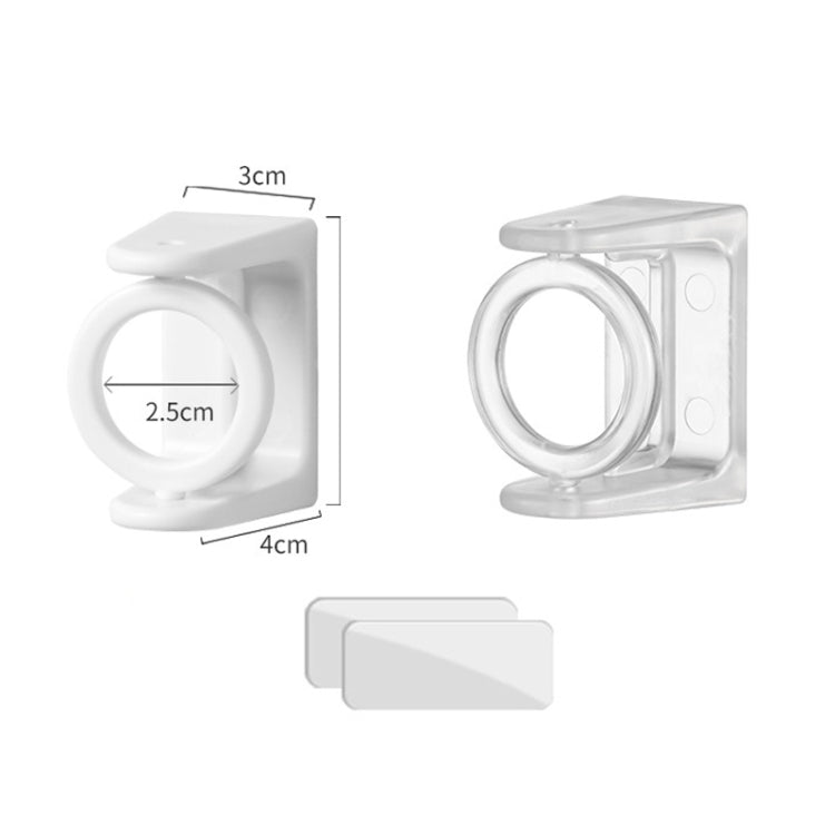 Set 4 staffe adesive girevoli in plastica ABS