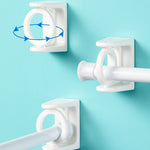 Set 4 staffe adesive girevoli in plastica ABS