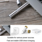 Torcia ricaricabile USB 3 in 1 con penna laser e rilevatore valut