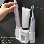 Porta spazzolino elettrico con spremi dentifricio automatico