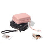 Per FUJIFILM Instax Mini EVO Link LiPlay Borsa per fotocamera in pelle PU con cinturino da polso, Black, Pink, Phantom Purple, Phantom Silver