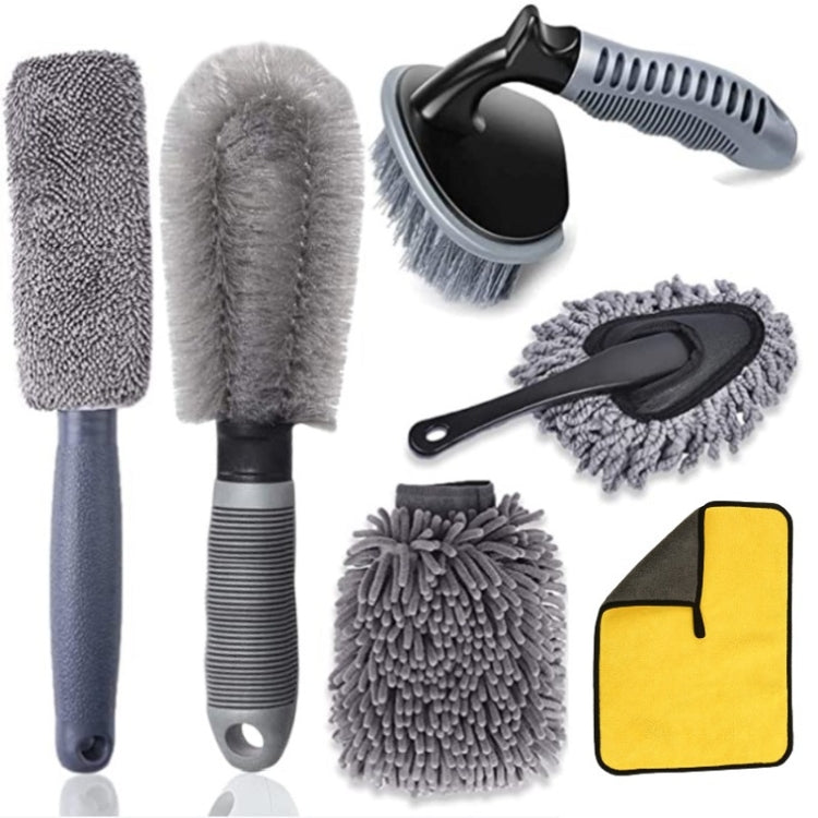 Set 6 spazzole per pulizia auto e pneumatici