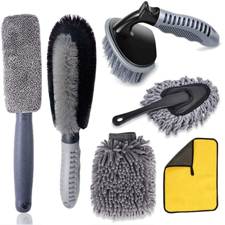 Set 6 spazzole per pulizia auto e pneumatici
