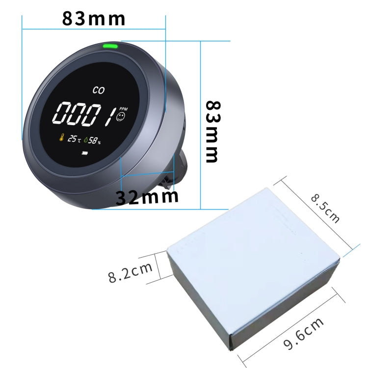 Rilevatore CO2 portatile PTH-12 con temperatura e umidità - immagine 3