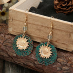 3 paia di orecchini vintage a due strati con girasole