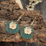 3 paia di orecchini vintage a due strati con girasole