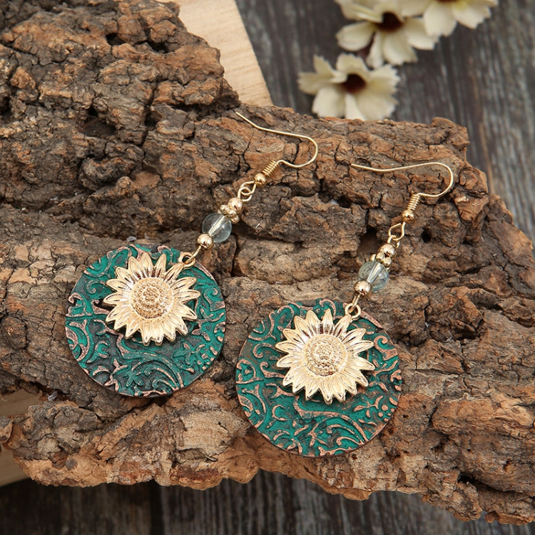 3 paia di orecchini vintage a due strati con girasole
