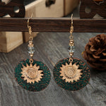 3 paia di orecchini vintage a due strati con girasole