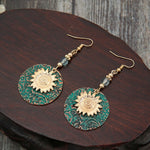 3 paia di orecchini vintage a due strati con girasole