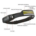 Torcia da pesca COB ricaricabile USB con sensore di movimento