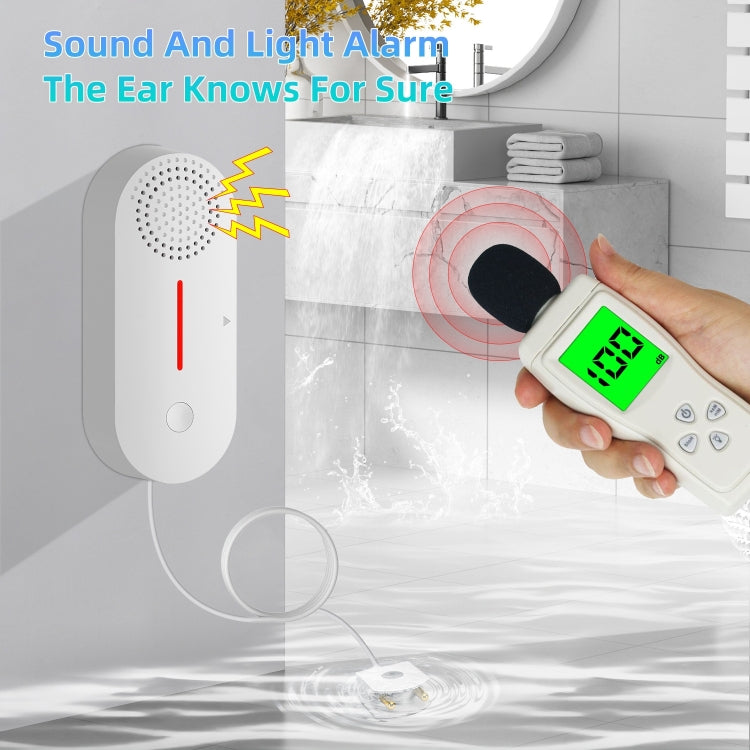 Allarme immersione acqua Tuya WiFi con suono e luce