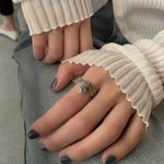 Anello regolabile in rame Happy Smiley Face Love