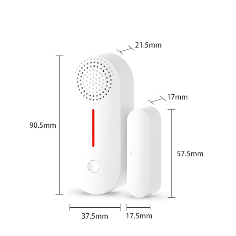 Sensore magnetico porta Tuya WiFi con allarme sonoro e luminoso
