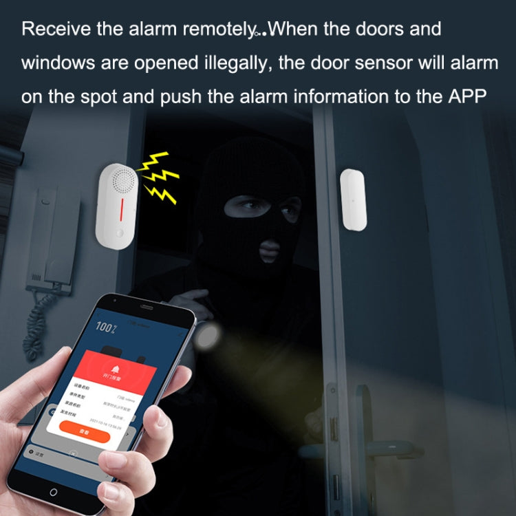 Sensore magnetico porta Tuya WiFi con allarme sonoro e luminoso