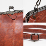 Borsa a tracolla vintage in pelle regolabile 29x7x23 cm