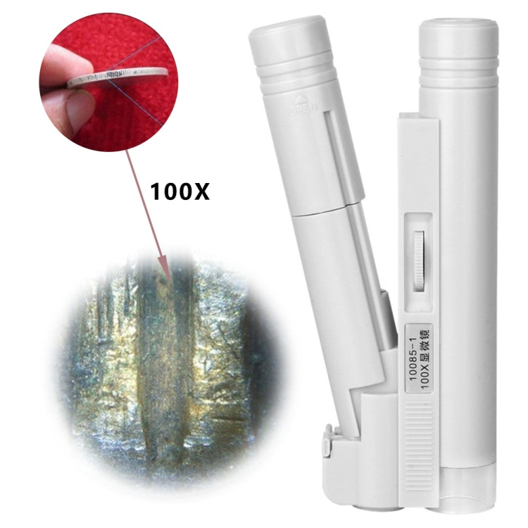 Microscopio 100X a doppio tubo con lente ottica e luce LED